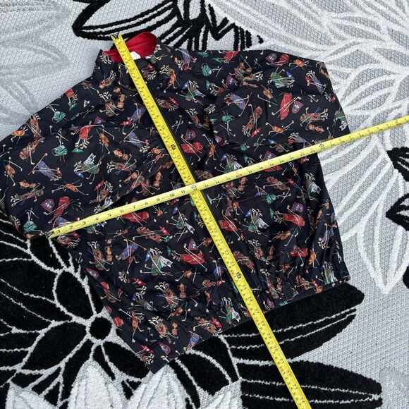 Vintage 90s Golf Jacket Full Zip Windbreaker Mens Med Preppy Casual Line Up AOP - Picture 9 of 9